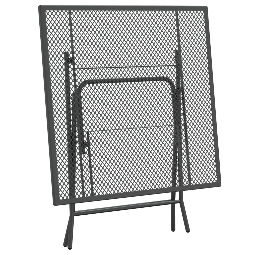 Set da Pranzo per Giardino 3pz Rete Metallica Espansa Antracite 3084719