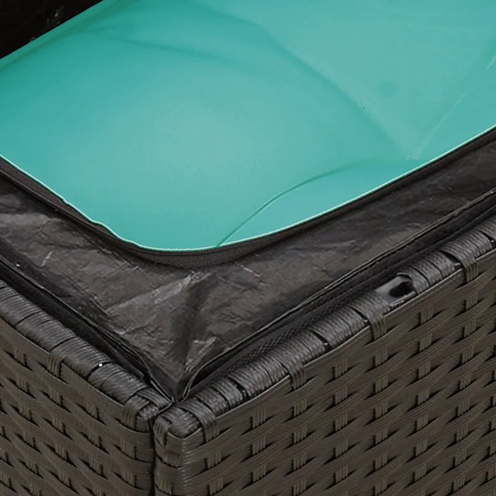 Set Divani da Giardino 6 pz con Cuscini Nero in Polyrattan