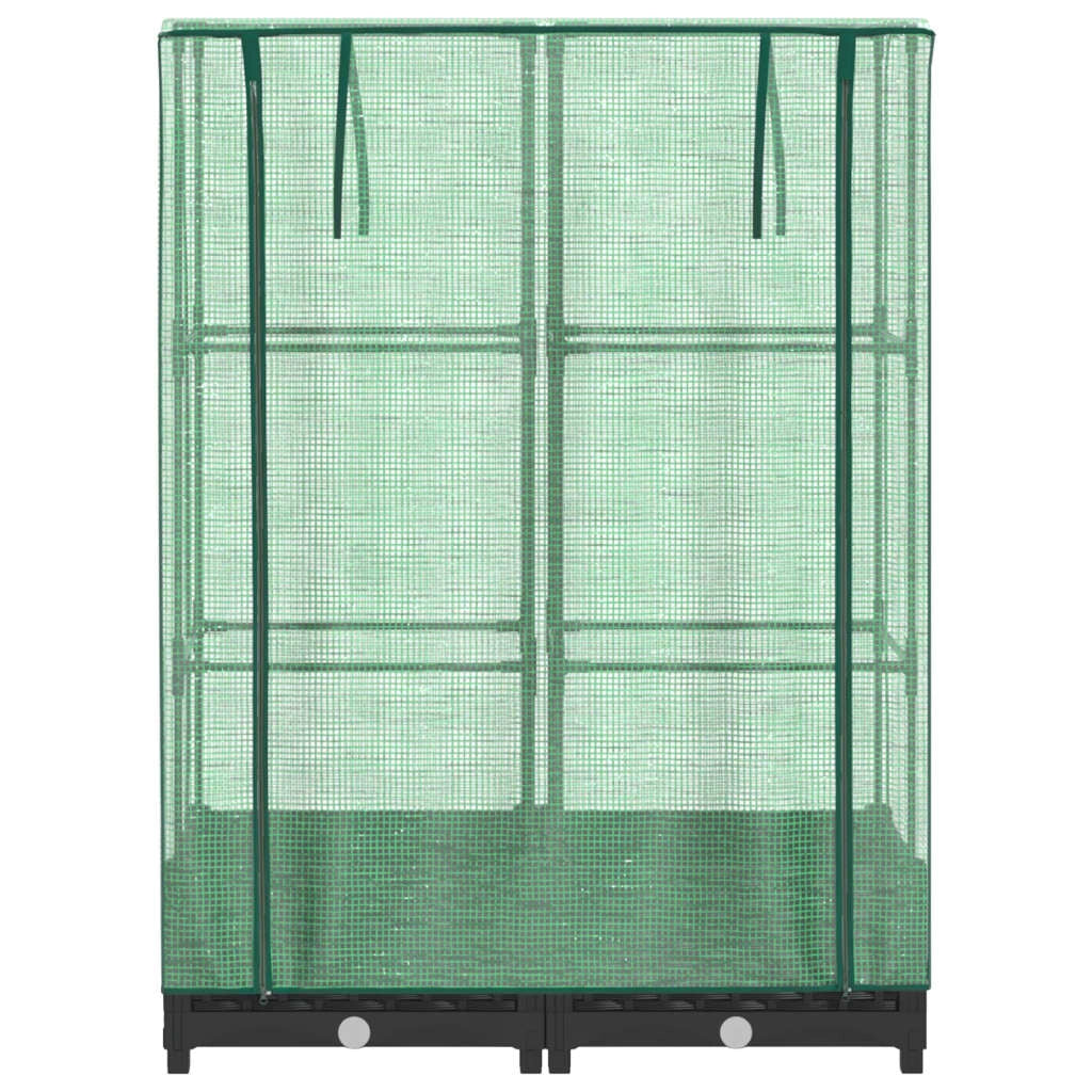 Aiuola rialzata/fioriera con copertura effetto rattan 80 x 40 x 123 cm nero 02_0038783