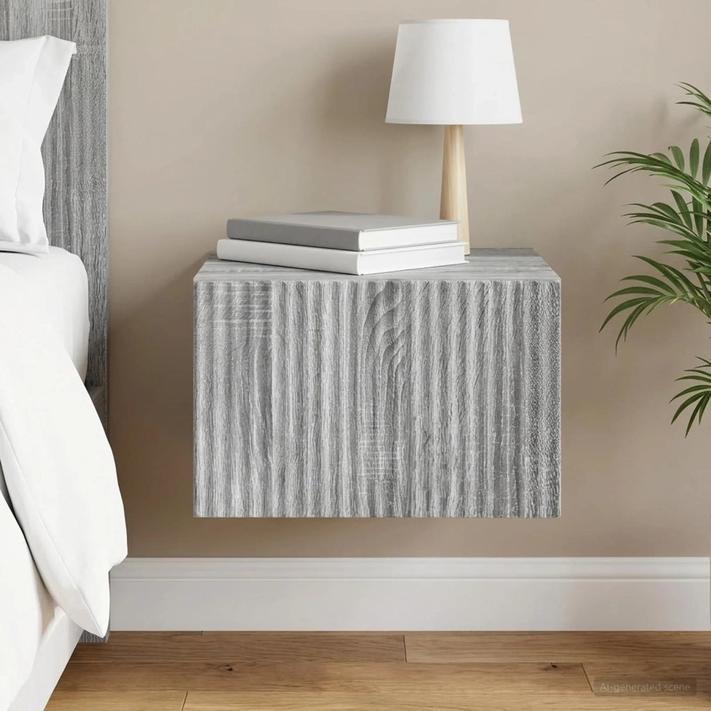 Mobiletto da notte a muro Grigio Sonoma 33 x 34,5 x 20 cm 898437