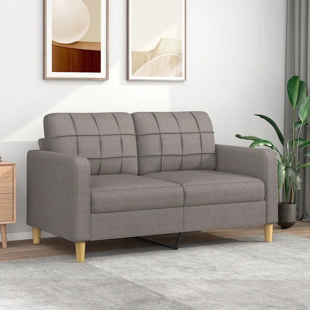 Divano | Divano da soggiorno | Sofa a 2 Posti Tortora 140 cm in Tessuto