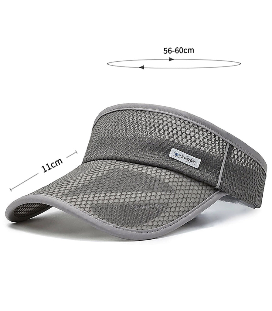 VISIERA - SPORT MODERN | Protezione Solare Unisex | Visiera Larga Rinforzata | Rete Ventilata | Regolazione Elastica, Chiusura