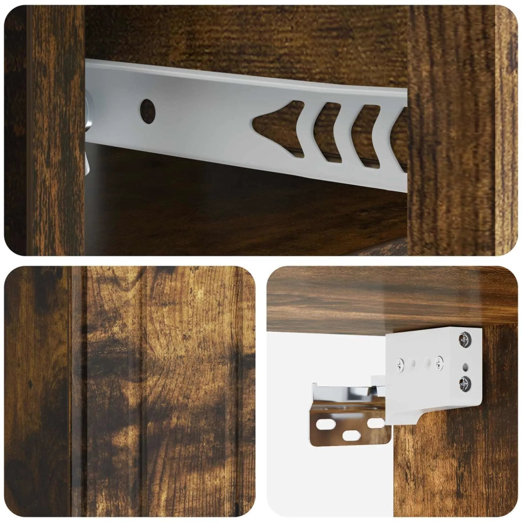 Mobiletto da notte a muro 2 pcs Rovere Fumo 33 x 34,5 x 24 cm 898266