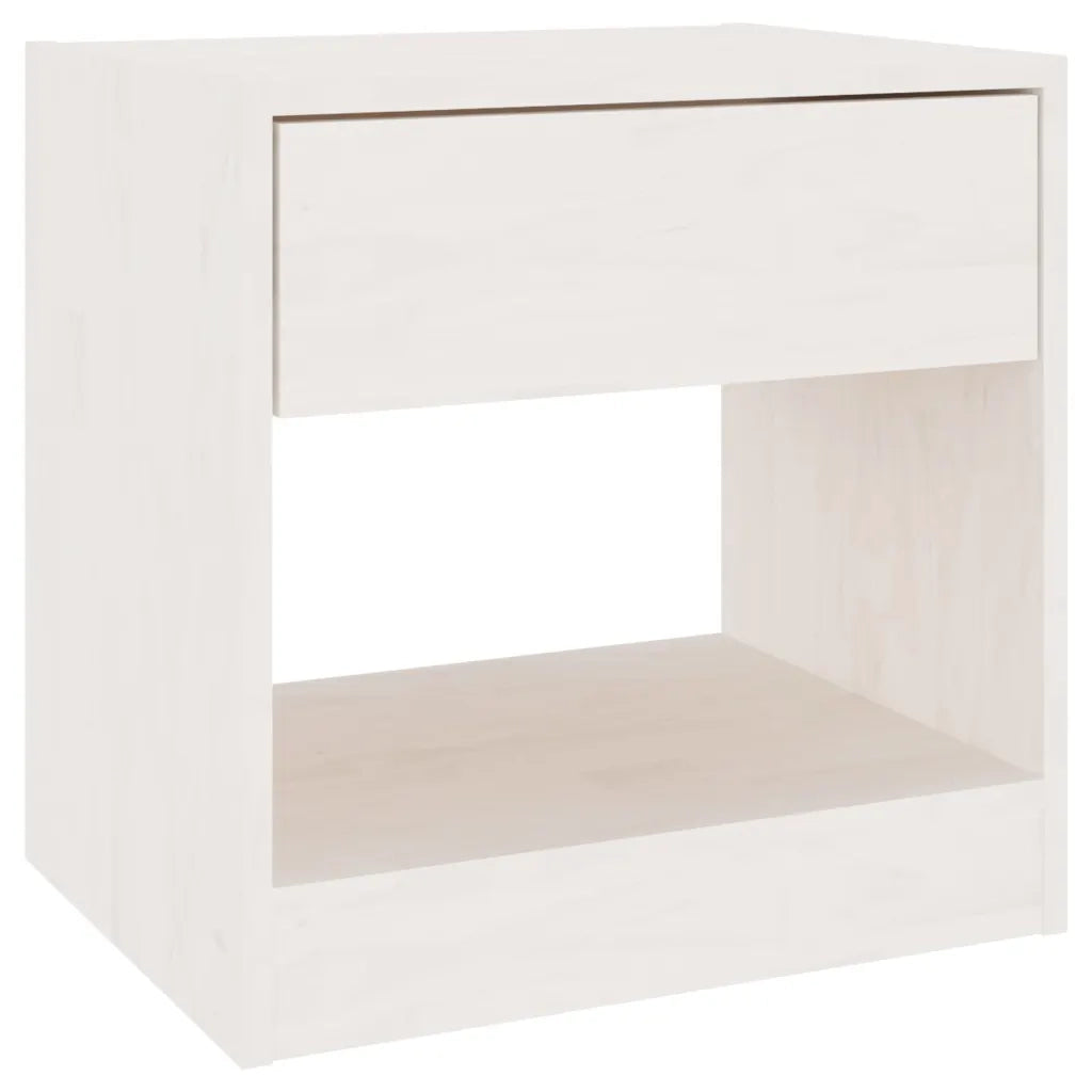 Comodini 2 pz Bianchi 40x31x40 cm in Legno Massello di Pino 808066
