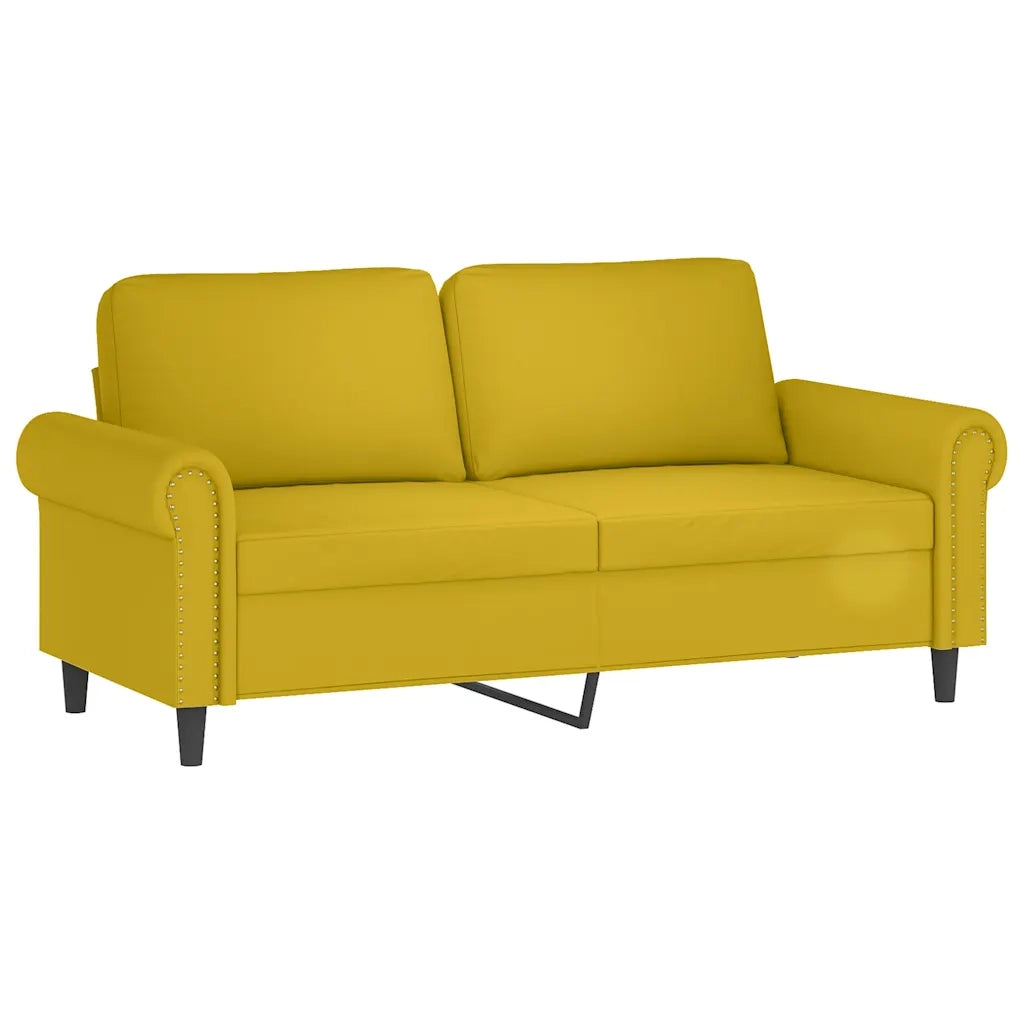 Set di Divani 2 pz con Cuscini Giallo in Velluto 3202236