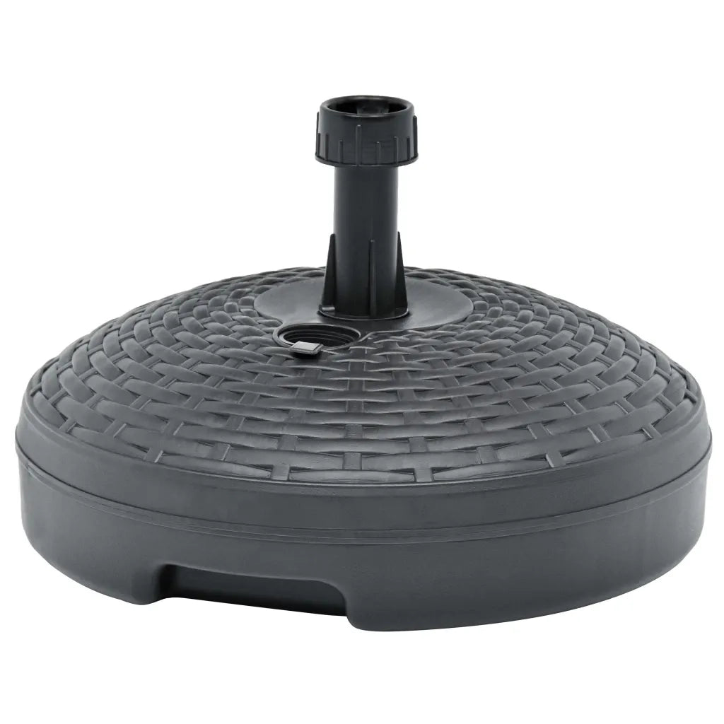 Base per ombrellone di design effetto rattan 45 x 28 cm stabile per uso esterno capacità 20 L plastica antracite 02_0045956