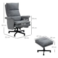 Poltrona Relax Massaggiante con Pouf e Telecomando, 8 Punti Massaggio e 5 Programmi, Grigio