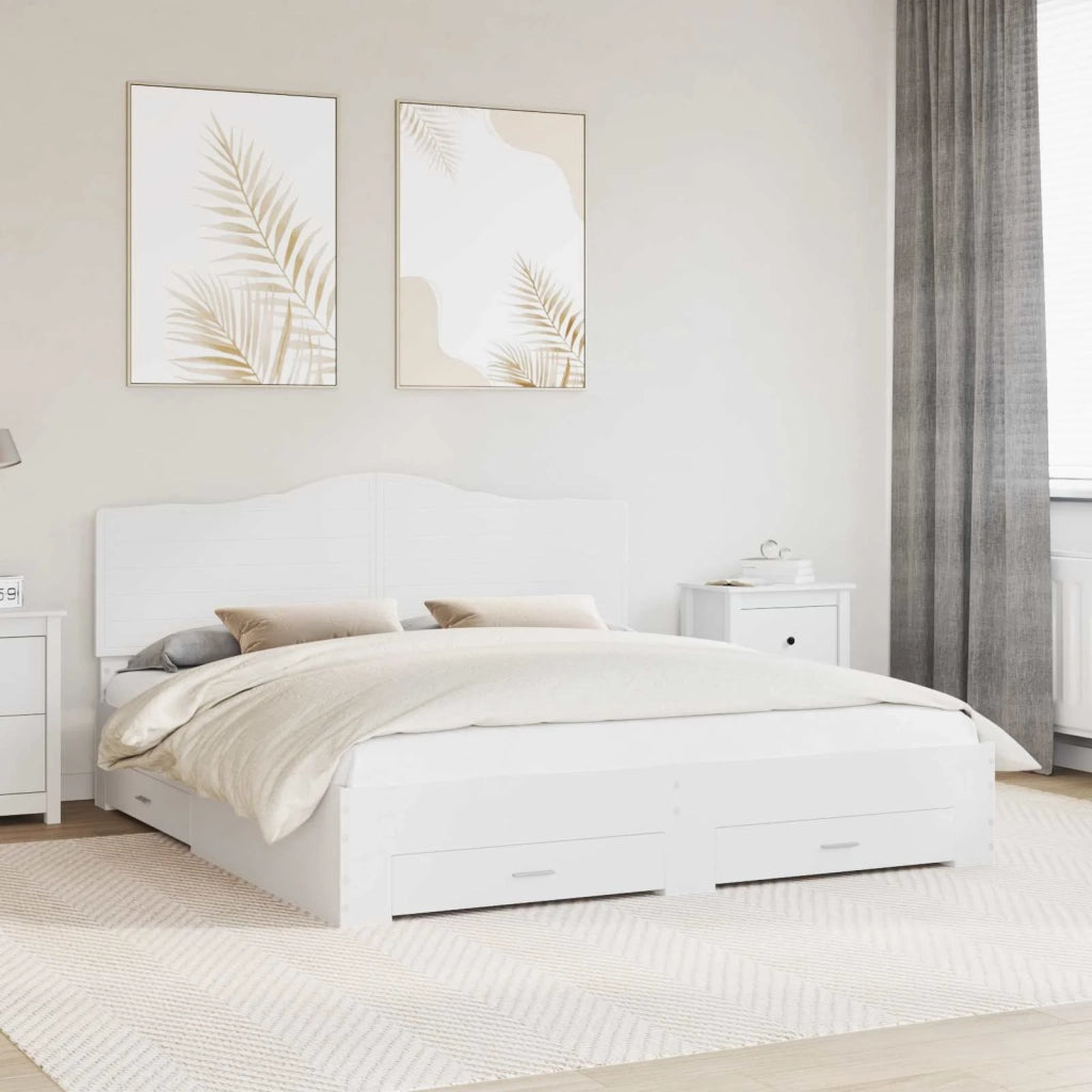 Struttura del letto Bianco 180 x 200 cm Legno multistrato