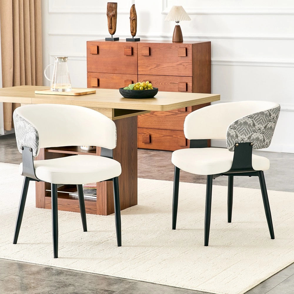 Sedie da Pranzo Set 2 Pezzi Stile Retr¨° ¨C MINIMAL ¨C Similpelle con Braccioli e Gambe in Legno