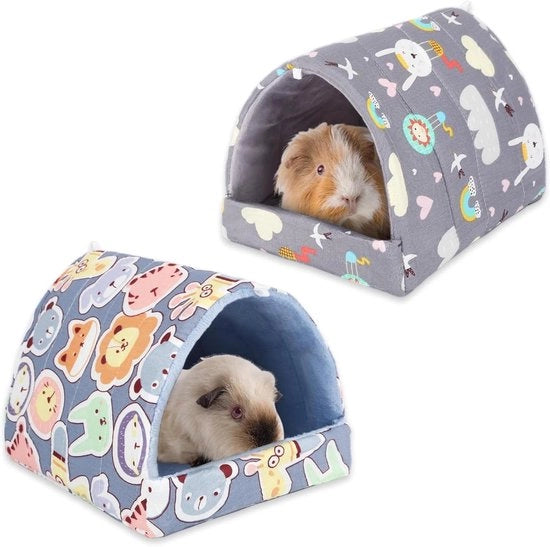 Due unità di letto per cavia, nascondiglio per cavia, accessori per gabbie per piccoli animali - adatto per coniglietta, chinchilla, hamster, egitto, gerboa, tartaruga e ratti