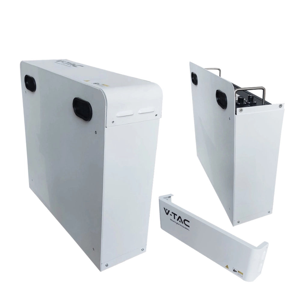 Kit Batteria di Accumulo 5.12kWh LiFePO4 BMS Integrato per Inverter Fotovoltaici CEI 0-21 51.2V 100Ah con Modulo Armadio Rack e Copertura SKU-11377-R