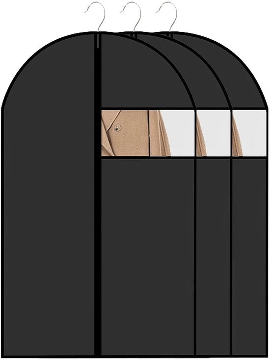 Sacchetto di stoccaggio per abiti - 60 x 120 cm - Nero - Riciclabile - Adatto per abiti da sera e mantelli