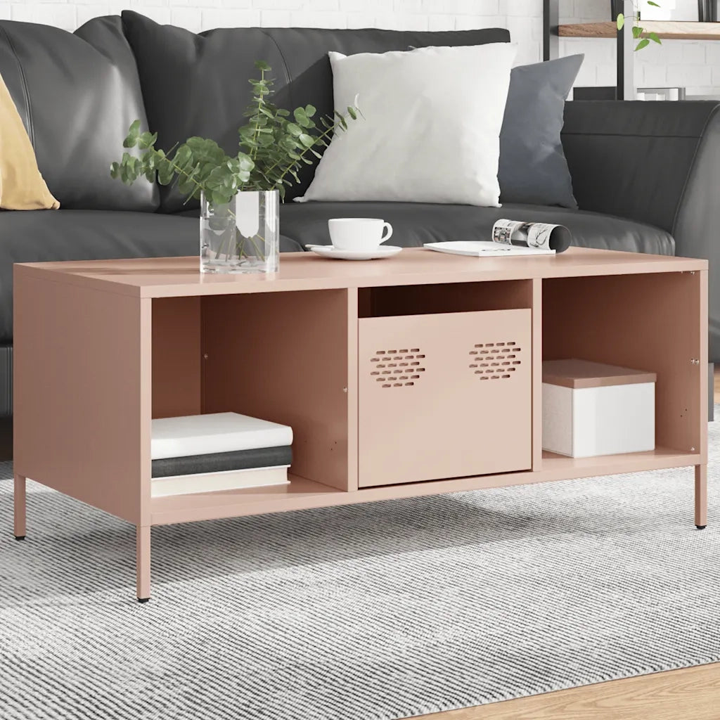 Tavolino Rosa 101,5x50x43,5 cm in Acciaio Laminato a Freddo 851275