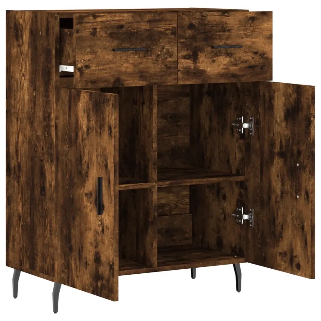 Credenza | Madia | Buffet da pranzo | Armadio da pranzo Rovere Fumo 69,5x34x90 cm in Legno Multistrato