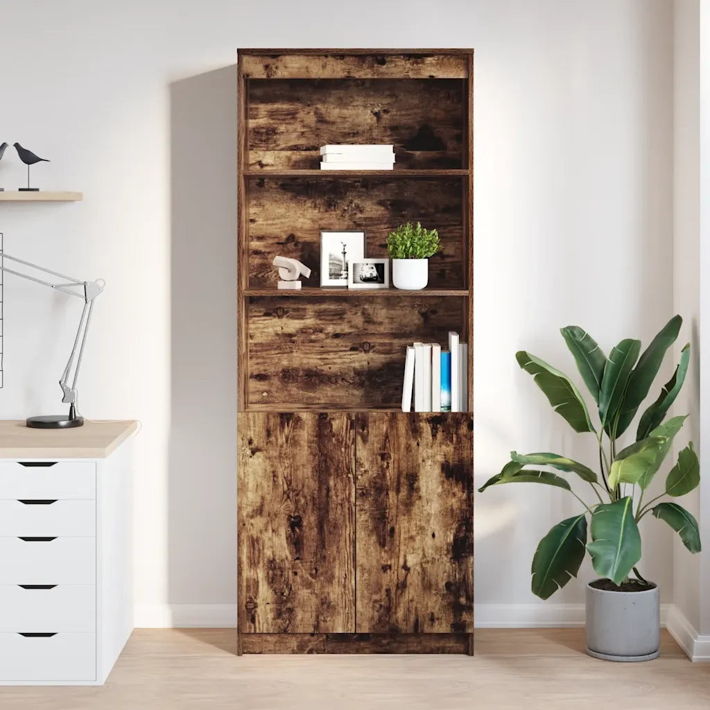 Credenza | Madia | Buffet da pranzo | Armadio da pranzo Rovere Fumo 70x35x180 cm in Legno Multistrato
