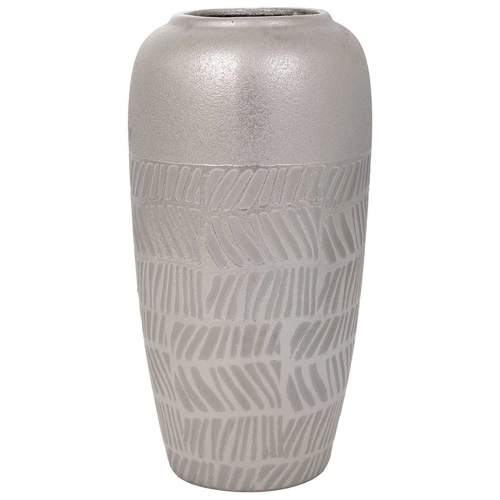 Vaso in ceramica argento 15x15x29,5h