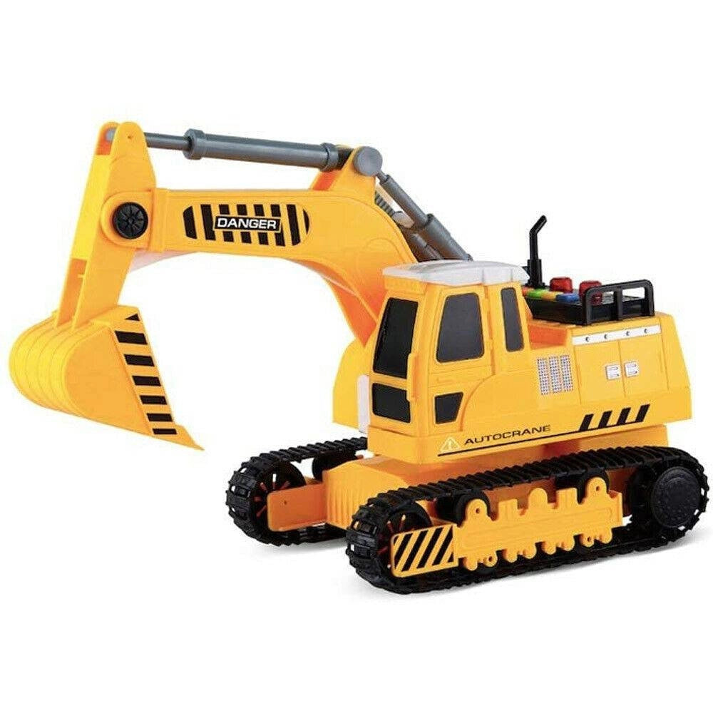 Trade Shop - Escavatore Giocattolo Per Bambini Scala 1:14 Luci E Suoni Braccio Funzionante -