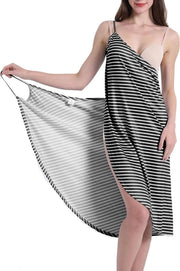 Vestito da Spiaggia Estivo con V-Scoll per Donne Oversized Copertura da Bagno Nero