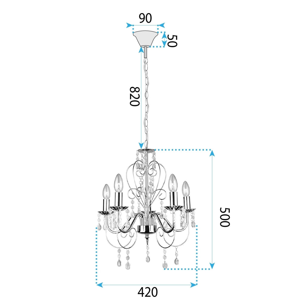 Lampada Da Soffitto Ebt010-5cp Black