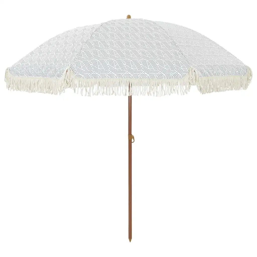 vidaXL Ombrellone Grigio e Bianco Ø 205 x 209 cm Acciaio
