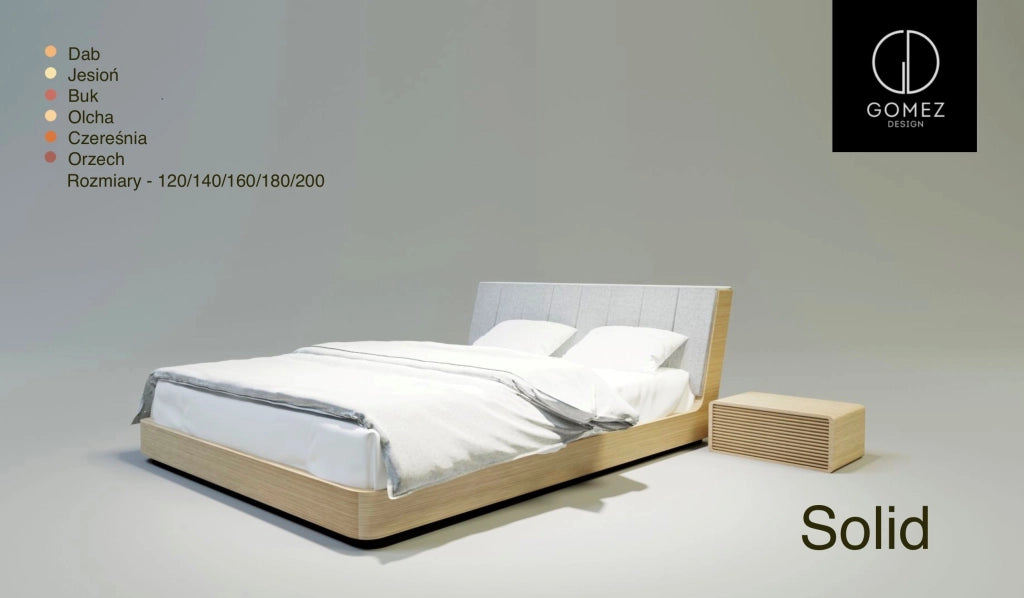 LETTO IMBOTTITO MASSELLO 200x200 SOLIK ROVERE NATURALE