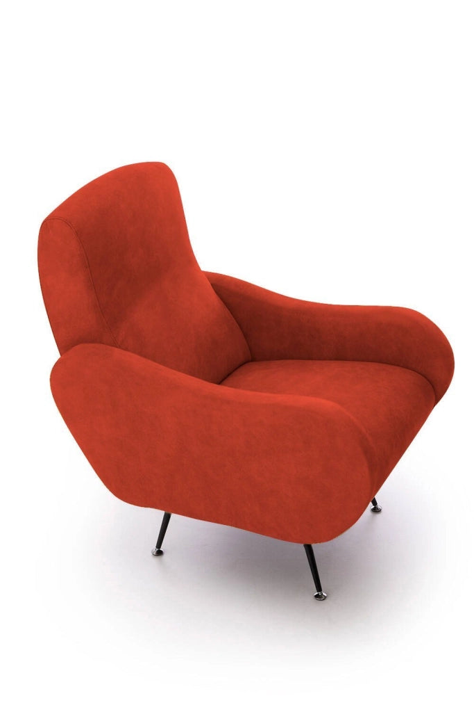 Poltroncina Lasnigo, Poltrona Braccioli Made in Italy, 70x100x98h cm Arancione
