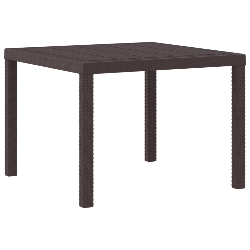 Tavolo da Giardino Marrone 100x100x73 cm in Polyrattan