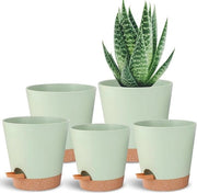 Set di vasi autoirriganti in plastica bianca - 5 pezzi - per tutte le piante da appartamento - piante grasse e altro