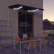 Tenda da Sole Retrattile Manuale con LED 350x250 cm Antracite 3051244