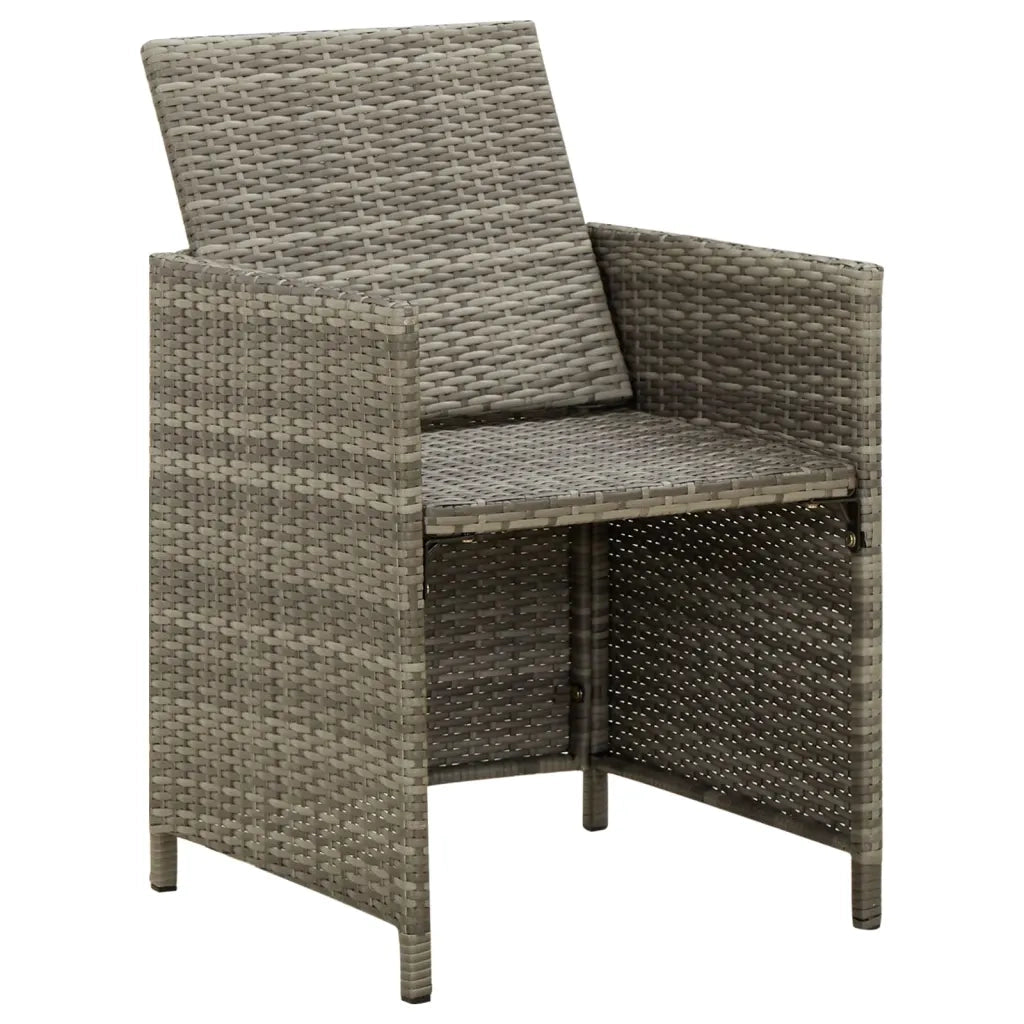 Sedie da Giardino 4 pz con Cuscini in Polyrattan Grigio 316747
