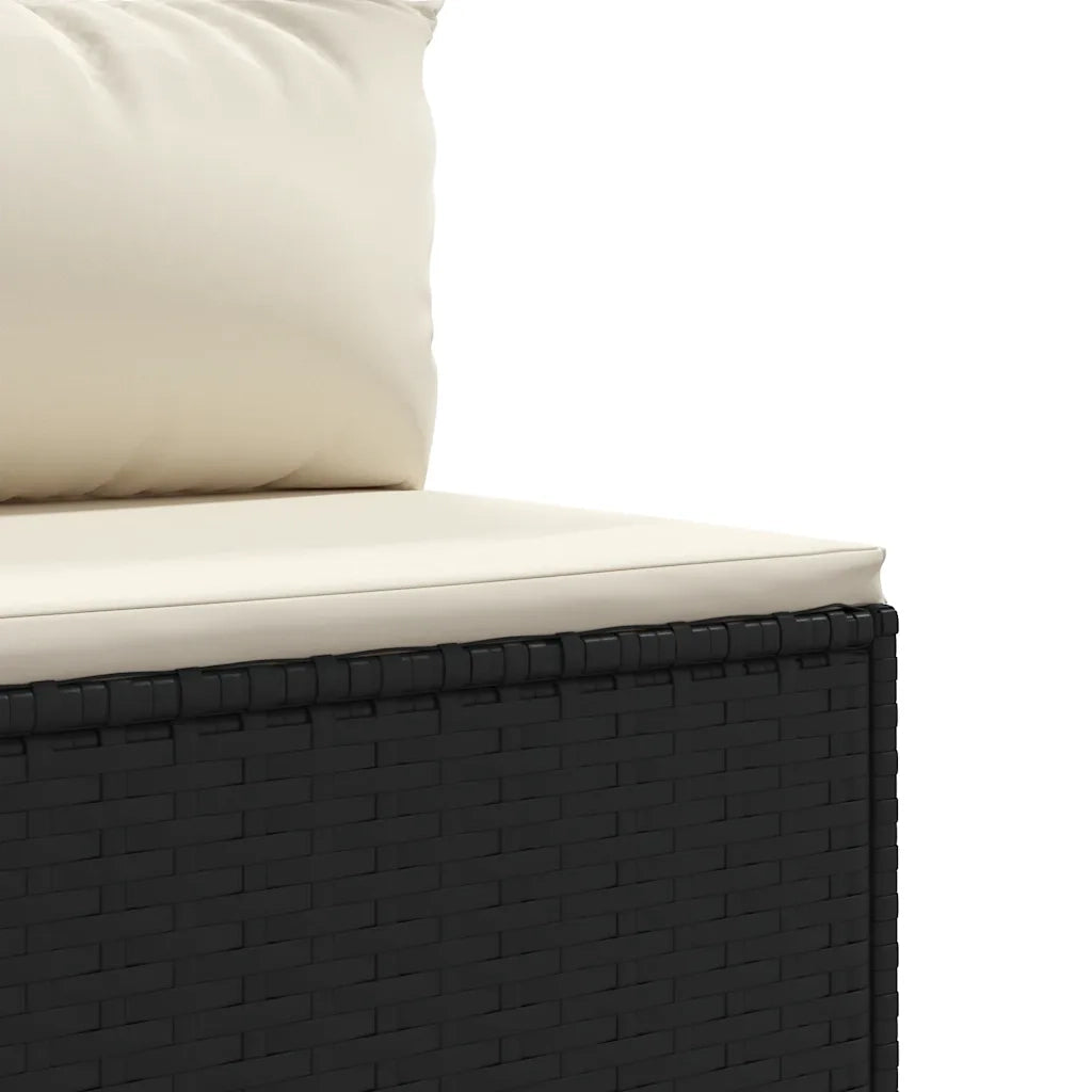 Set Divani da Giardino con Cuscini 8 pz Nero in Polyrattan 3308384