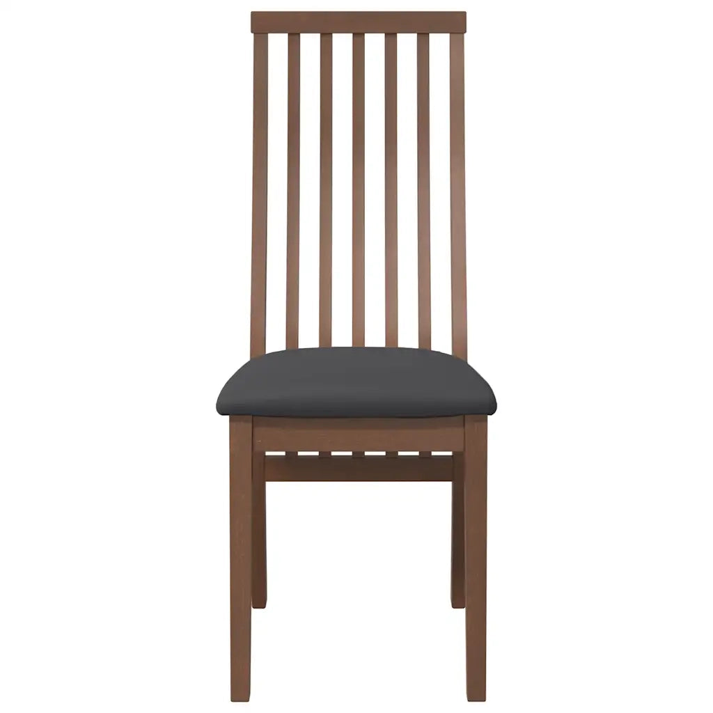 Sedie da Pranzo con Cuscini 2pz Marrone Legno Massello di Hevea 4102454