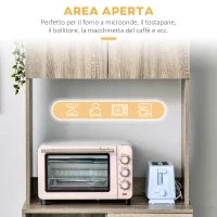 Credenza Moderna per Cucina o Sala da Pranzo, Mobile Buffet con Armadietti e Cassetti in Legno, Grigio, 71x41x178cm