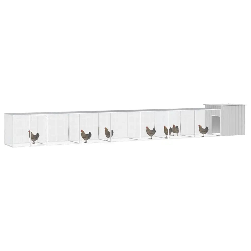 Gabbia per Polli Grigia 800x91x100 cm Acciaio Zincato 3106465