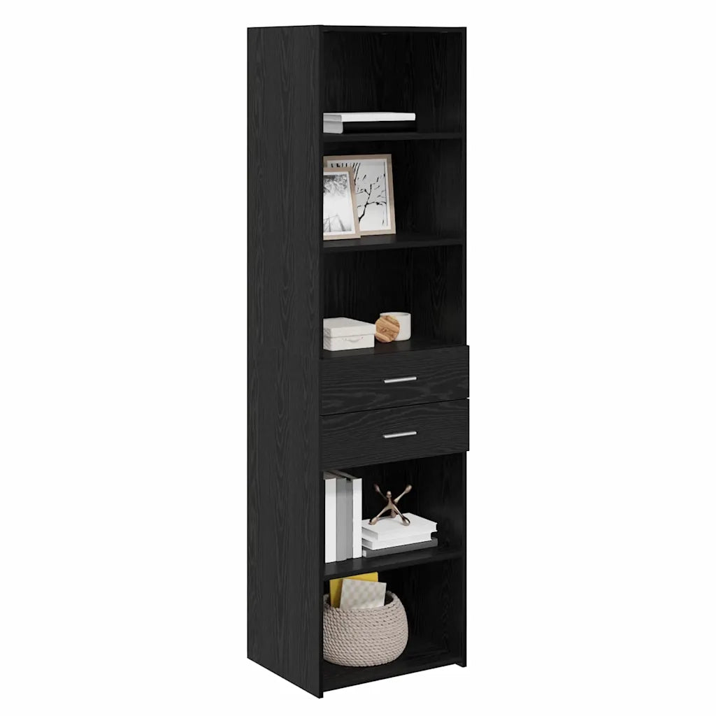 Credenza-Buffet-Armadio da cucina Rovere Nero 50 x 42,5 x 185 cm Legno multistrato