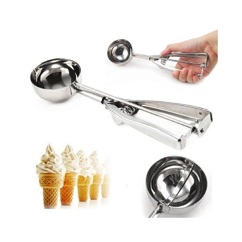 Trade Shop - Cucchiaio Porzionatore Gelato Dosatore Palline Molla Ice Cream Sfera 4cm Acciaio -
