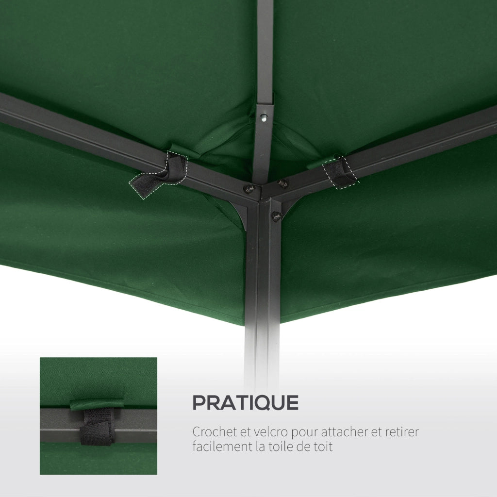 Tetto di Ricambio per Gazebo da Giardino 3x3 m ¨C zephmum ¨C Verde Scuro