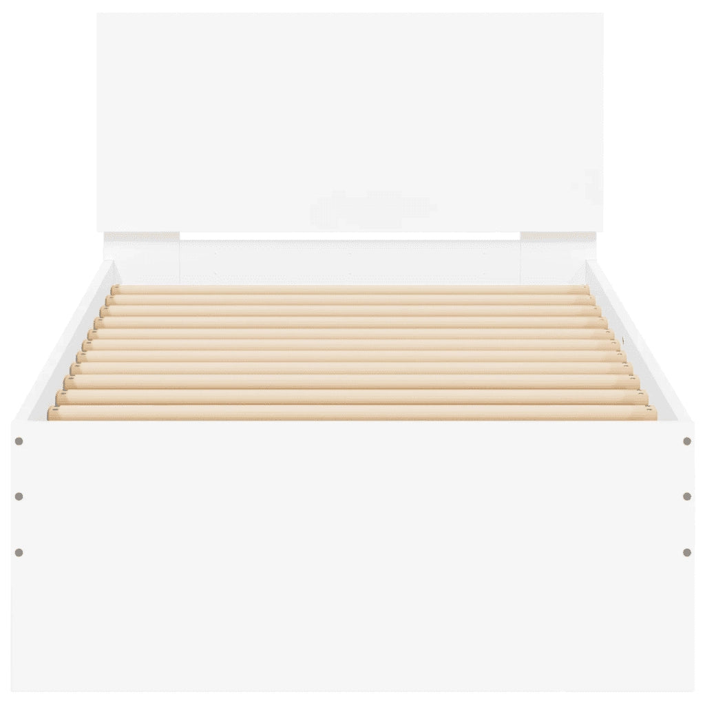 Giroletto con Testiera Bianco 75x190 cm in Legno Multistrato