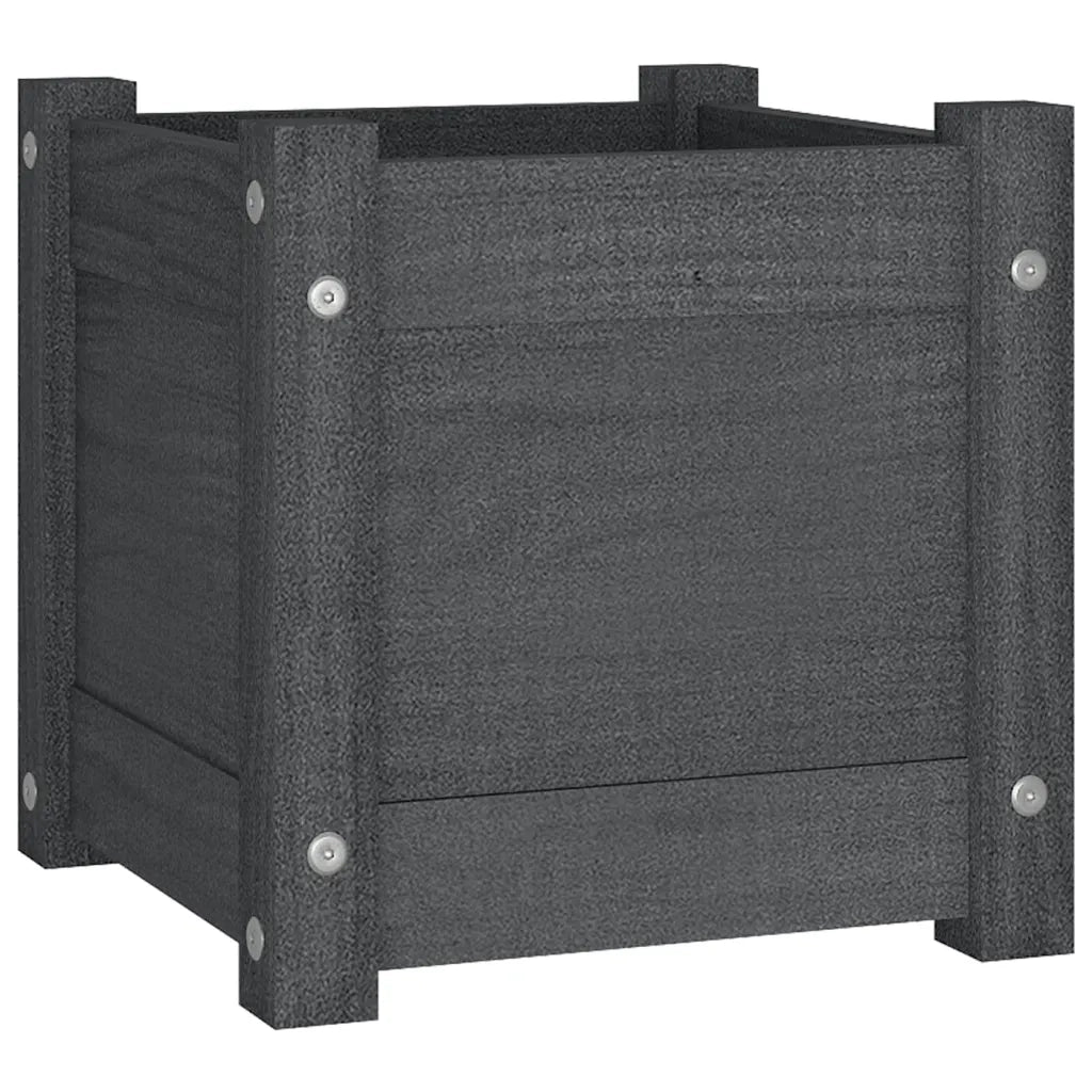 Fioriere da Giardino 2 pz Grigie 31x31x31 cm in Legno di Pino 810527