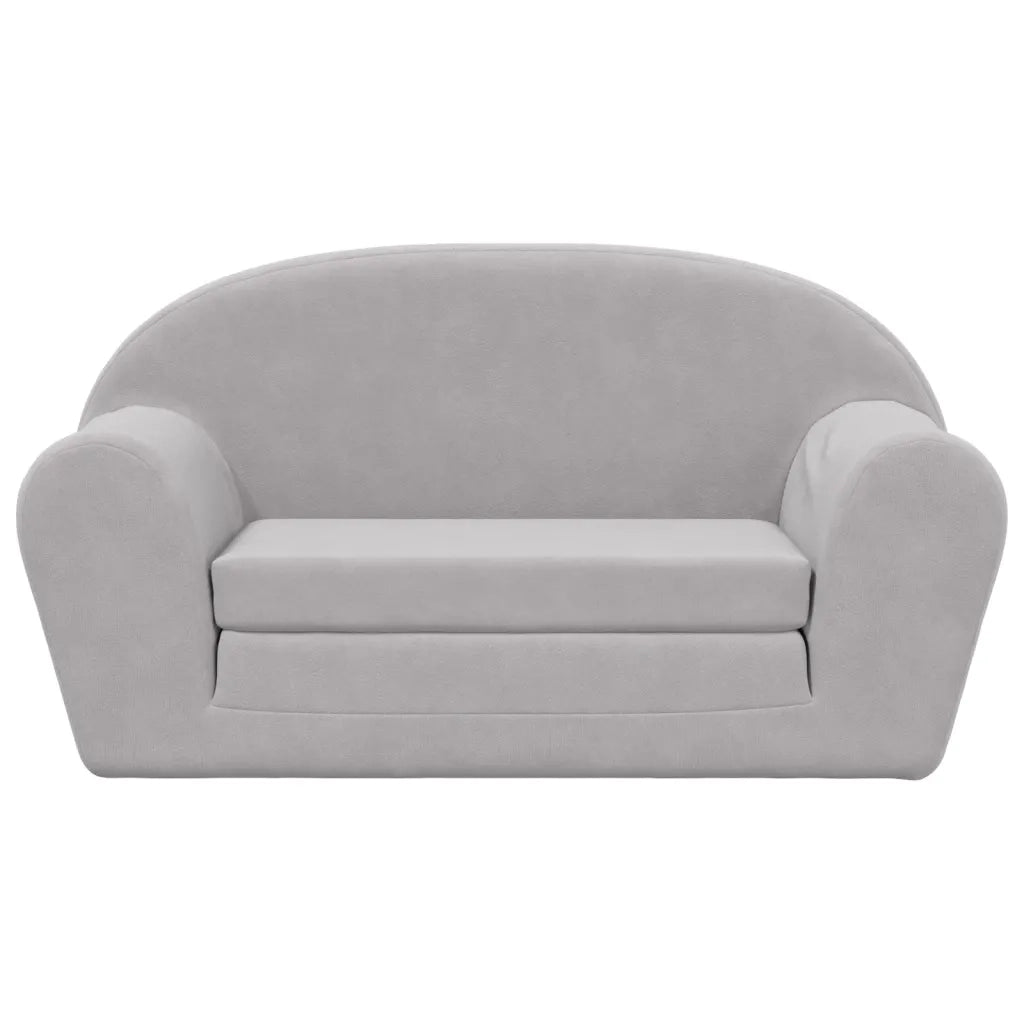 Divano letto | Sof¨¤ letto | Letto singolo Bambini a 2 Posti Grigio Chiaro in Morbido Peluche