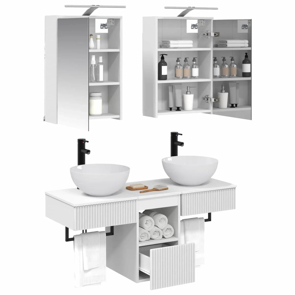 Set di Armadi da Bagno 5 pcs Bianco 43 x 16 x 62,5 cm 3406279