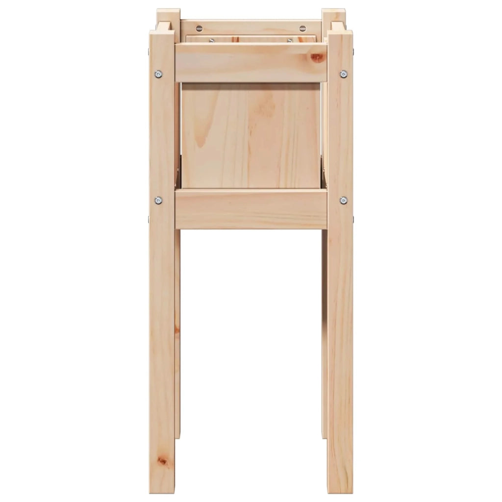 Moderna fioriera da giardino rettangolare 31 x 31 x 70 cm ideale per fiori realizzata in legno massello di pino naturale 02_0058385