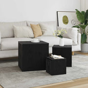 Tavolo Nesting 3 pz Rovere Nero 45 x 45 x 45 cm 862676