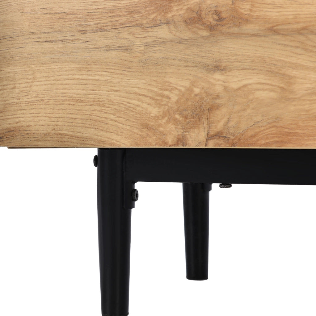 Mobile TV con pannelli MDF e luci LED regolabili, 175x31x41 cm, design moderno in legno e nero