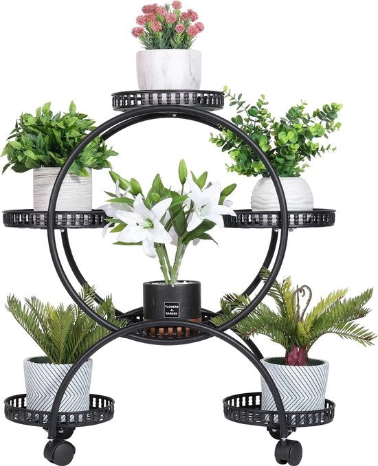 Tavolo per piante - Pianta da giardino - Dimensioni 72,5 x 32,5 x 78,5 centimetro - Con ruote - Esterno e interno