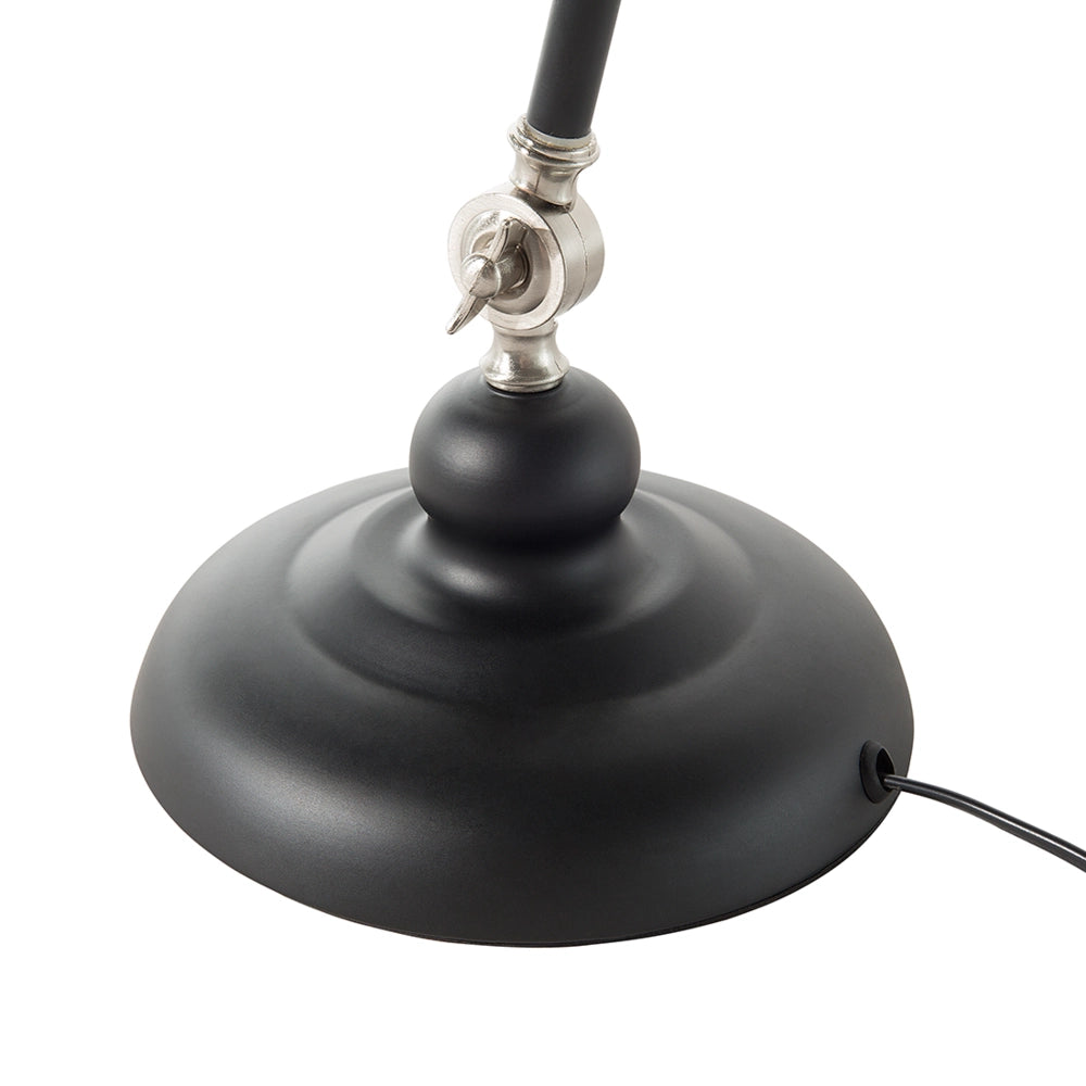 Lampada da scrivania Lampada da tavolo a braccio orientabile in metallo Nero 80H cm