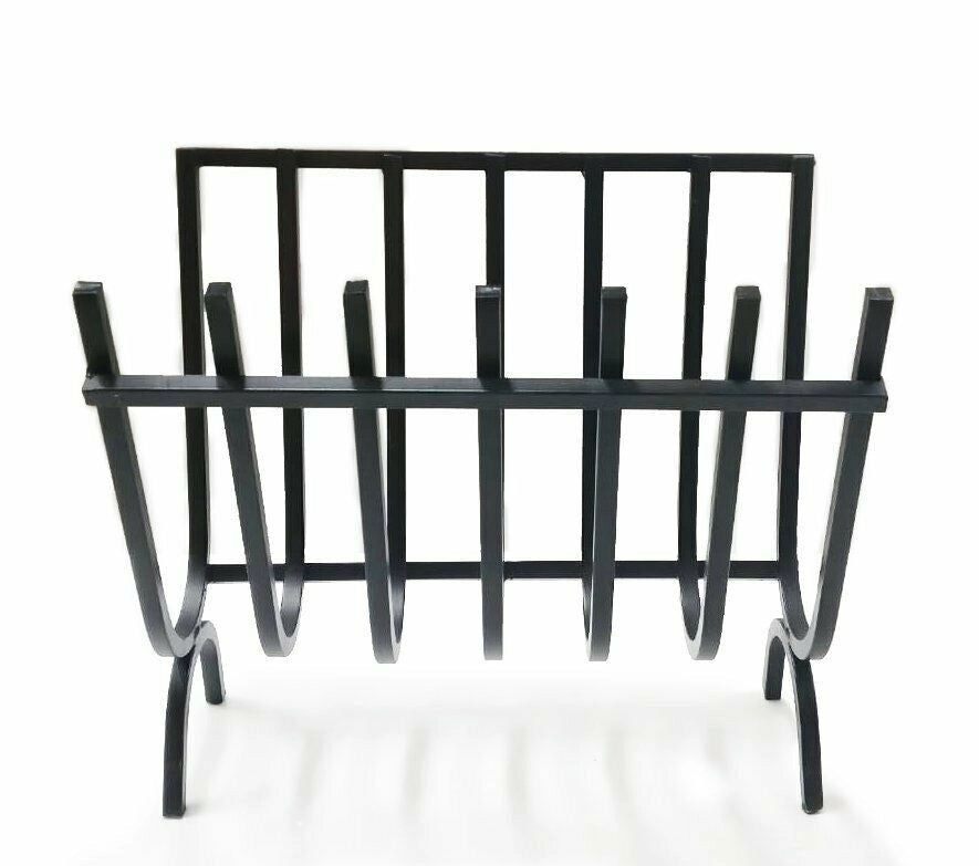 BRUCIALEGNA A CULLA IN FERRO BATTUTO CON 7 BARRE 40 X 24 X H34 CM COLORE NERO