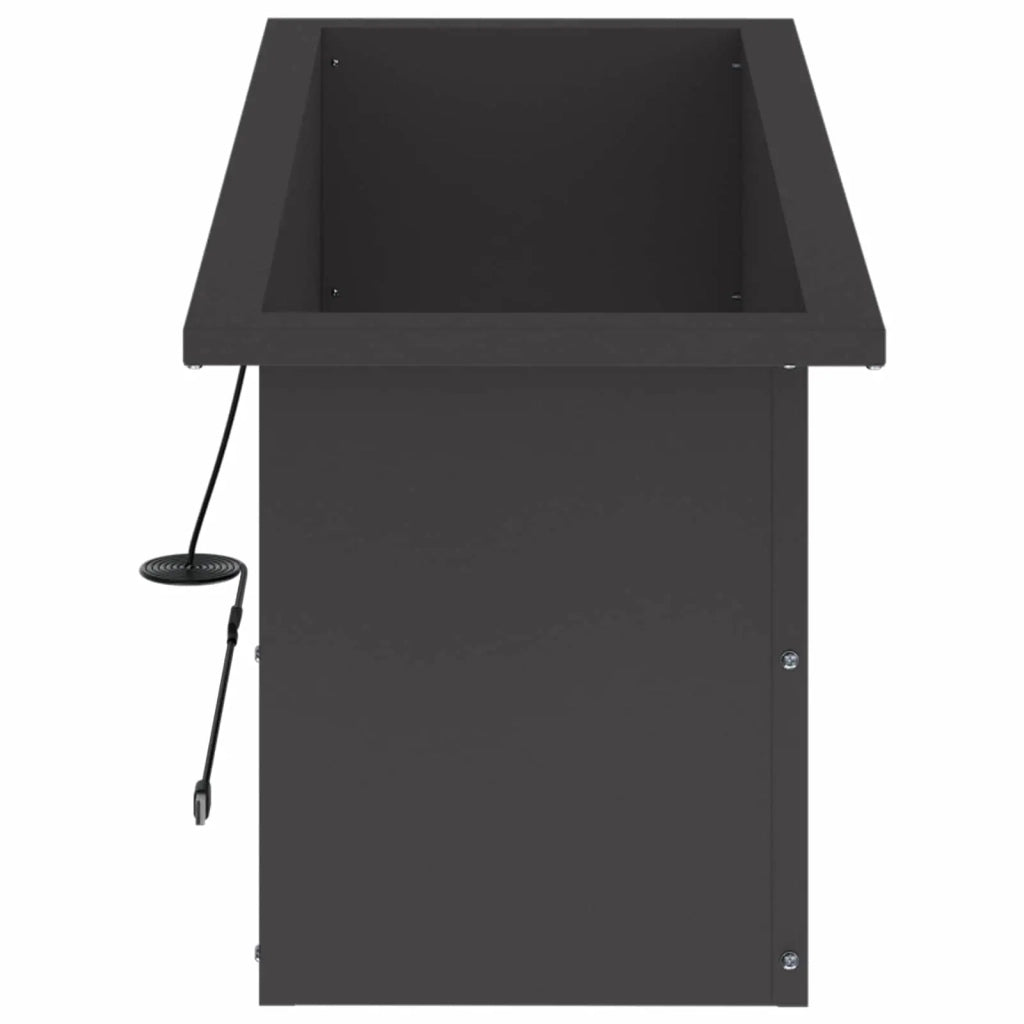 Fioriera da giardino con LED Nero 30 x 80 x 30 cm Acciaio 8008098