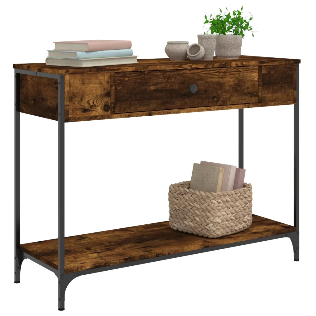 Tavolino Consolle Rovere Fumo 100x34,5x75cm Legno Multistratocod mxl 131334