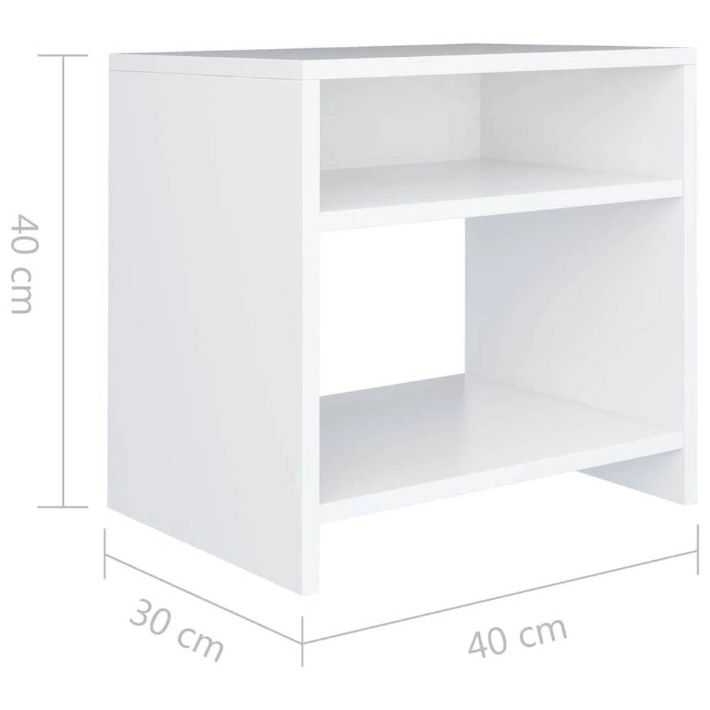 Bedside Tables 2 Pcs. White 40x30x40 Cm Wood Material